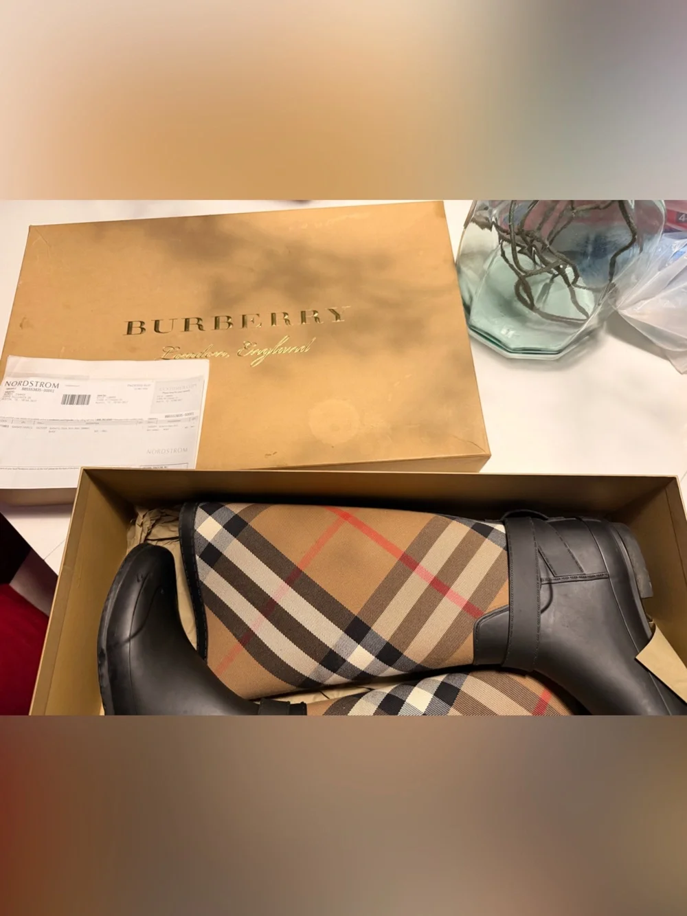 Burberry rain boots